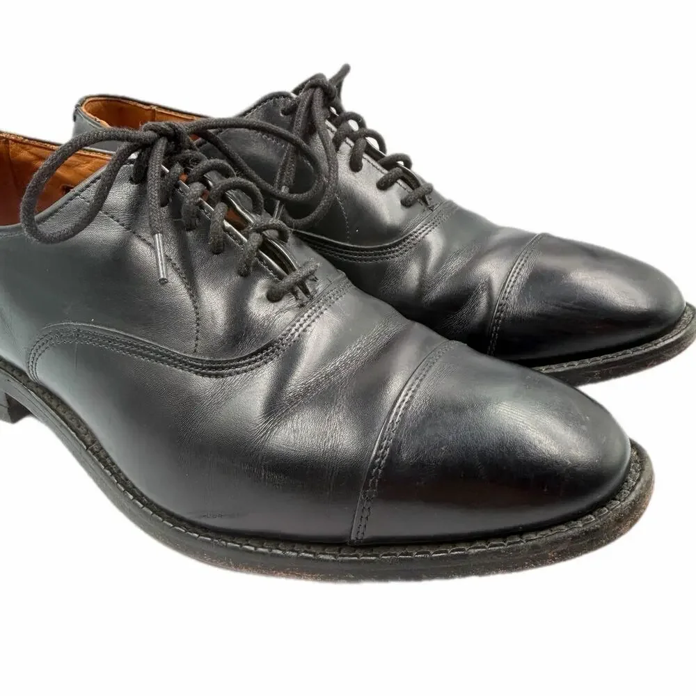 Allen Edmonds Men's 8.5 Park Avenue Black Leather Cap Toe Oxford Dress Shoes